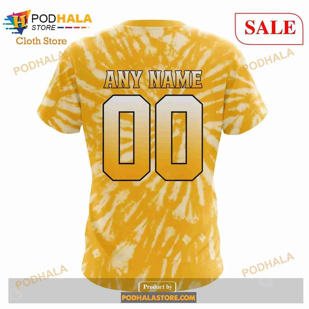 Boston Bruins Retro Tie Dye Hoodie Featuring Bold Bear Graphic - Product View 7 Boston Bruins Retro Tie Dye Hoodie Featuring Bold Bear Graphic - Product View 7