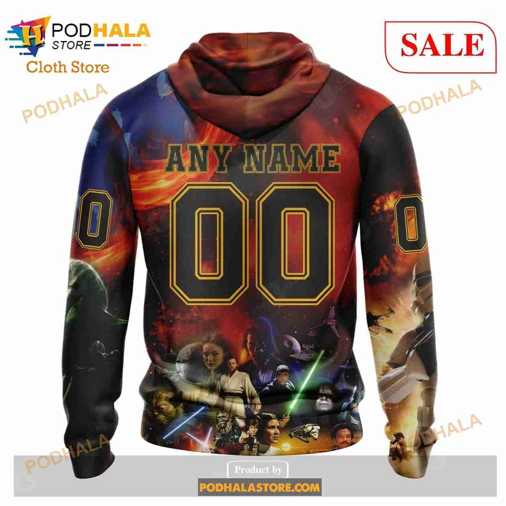 Boston Bruins Star Wars AOP Hoodie Featuring Iconic Characters Boston Bruins Star Wars AOP Hoodie Featuring Iconic Characters