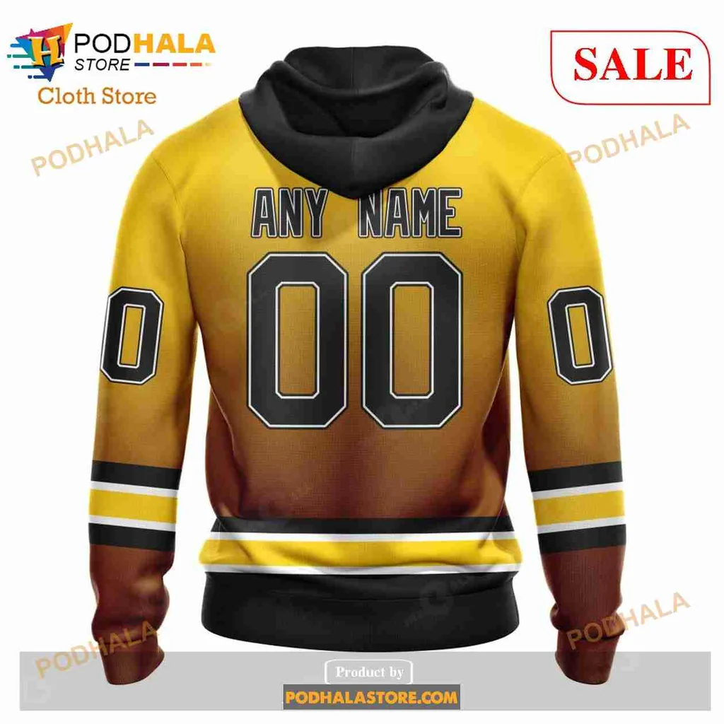 Boston Bruins Tiger AOP Hoodie With Bold Cartoon Design Boston Bruins Tiger AOP Hoodie With Bold Cartoon Design