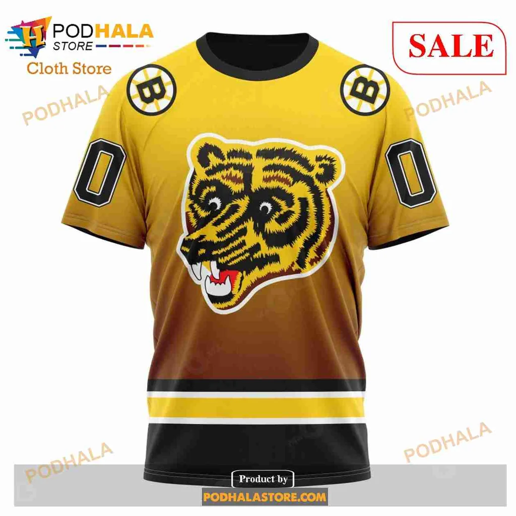 Boston Bruins Tiger 3d Hoodie With Bold Cartoon Design - Product View 6 Boston Bruins Tiger 3d Hoodie With Bold Cartoon Design - Product View 6