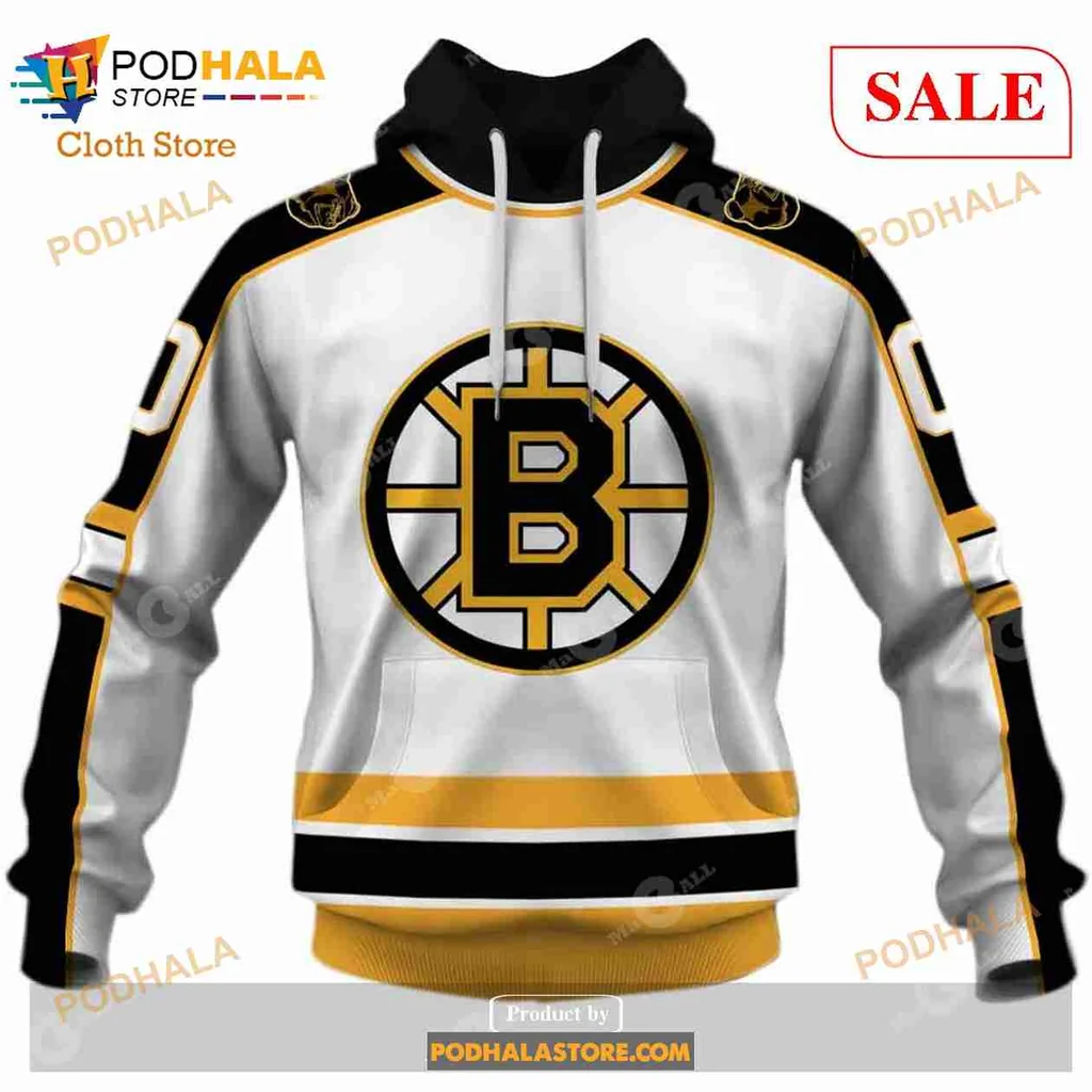 Boston Bruins Vintage 3d Hoodie With Bold Logo And Stripes