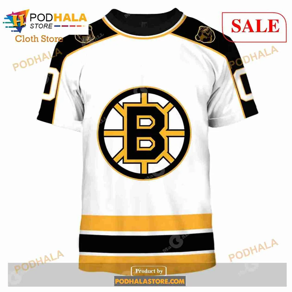 Boston Bruins Vintage All Over Print Hoodie With Bold Logo And Stripes Boston Bruins Vintage All Over Print Hoodie With Bold Logo And Stripes
