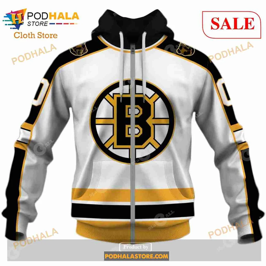 Boston Bruins Vintage 3D Print Hoodie With Bold Logo And Stripes Boston Bruins Vintage 3D Print Hoodie With Bold Logo And Stripes