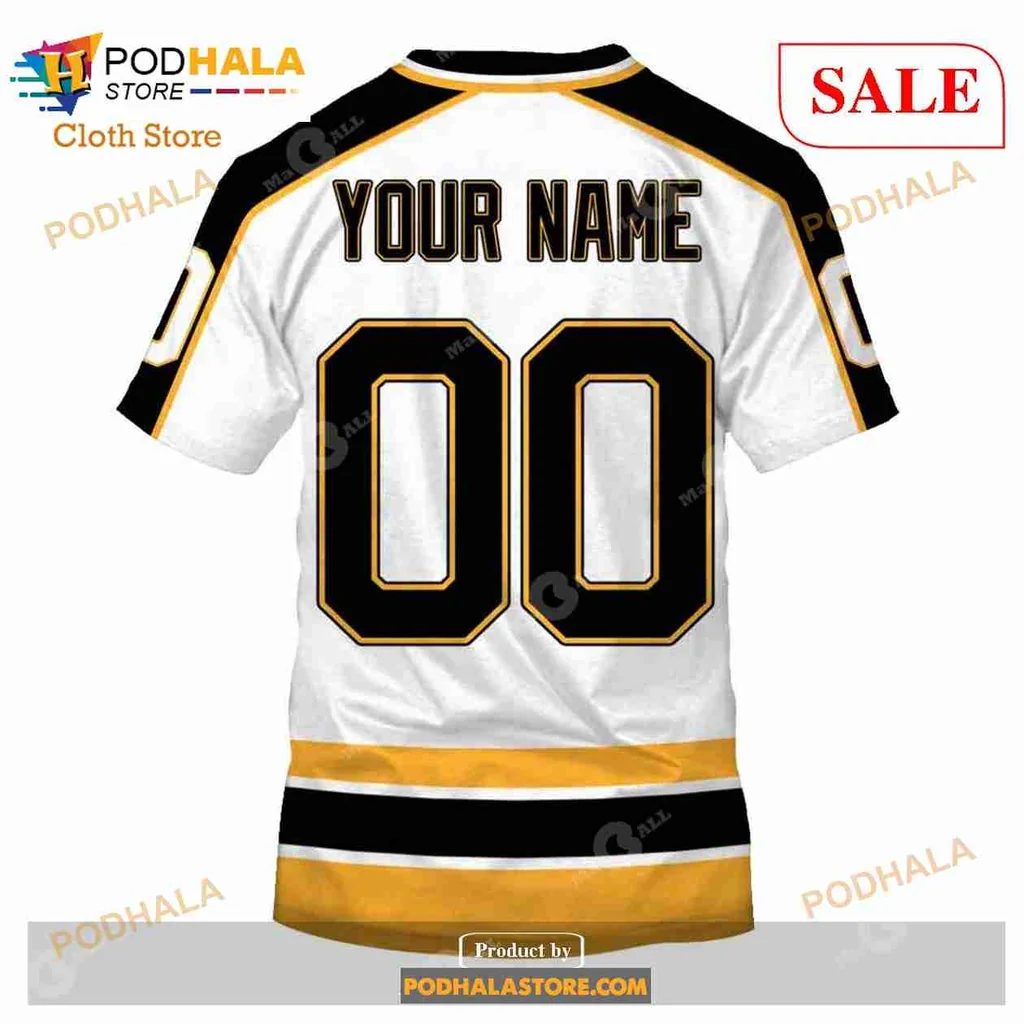 Boston Bruins Vintage 3d Hoodie With Bold Logo And Stripes - Product View 6 Boston Bruins Vintage 3d Hoodie With Bold Logo And Stripes - Product View 6