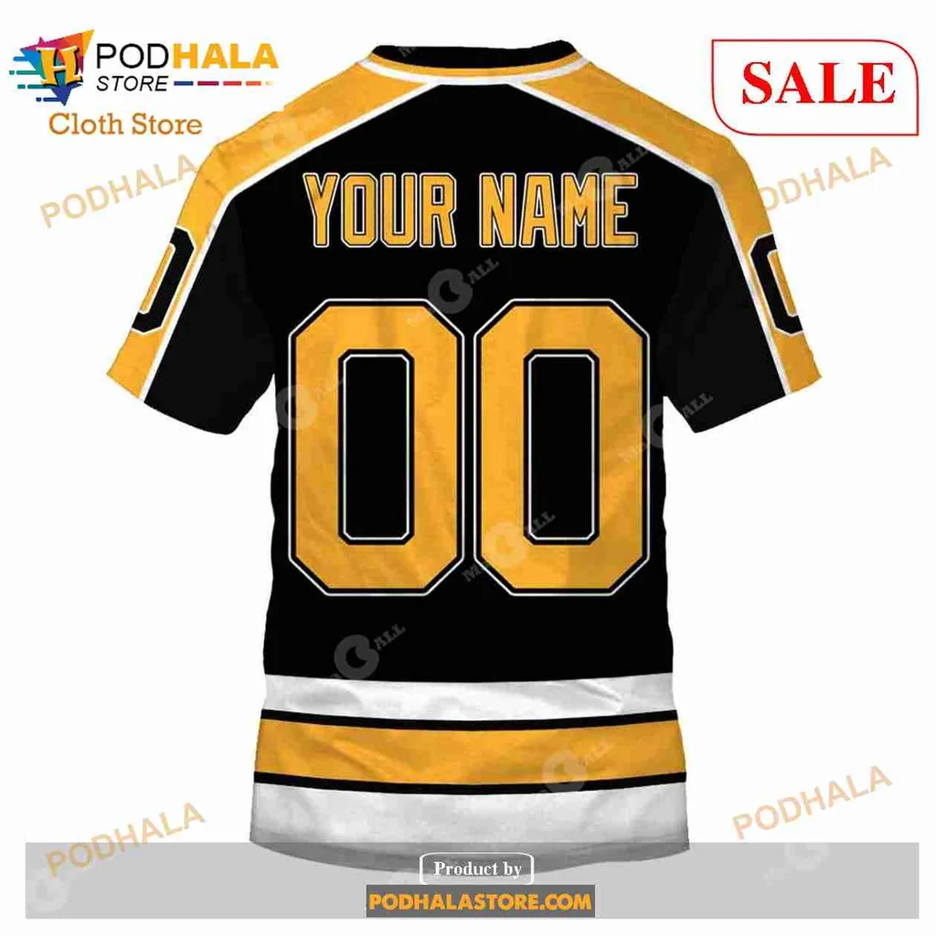 Boston Bruins Vintage Hoodie With Circular Logo And Yellow Accents - Product View 6 Boston Bruins Vintage Hoodie With Circular Logo And Yellow Accents - Product View 6
