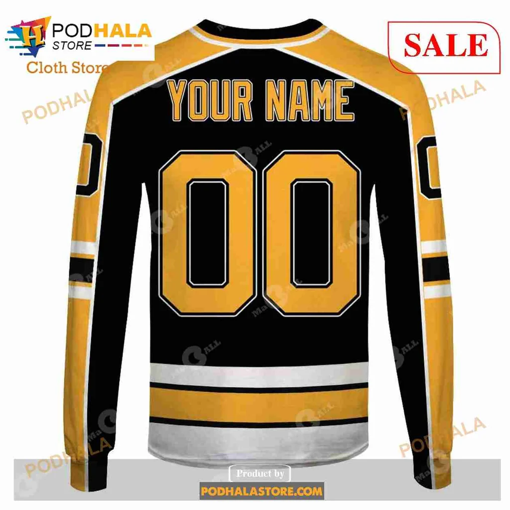 Boston Bruins Vintage Hoodie With Circular Logo And Yellow Accents - Product View 7 Boston Bruins Vintage Hoodie With Circular Logo And Yellow Accents - Product View 7