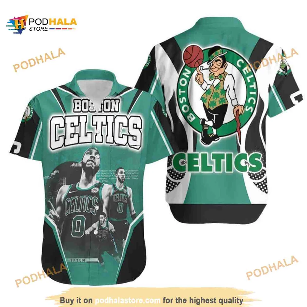 Boston Celtics Funny Hawaiian Shirt Featuring Playful Leprechaun Design