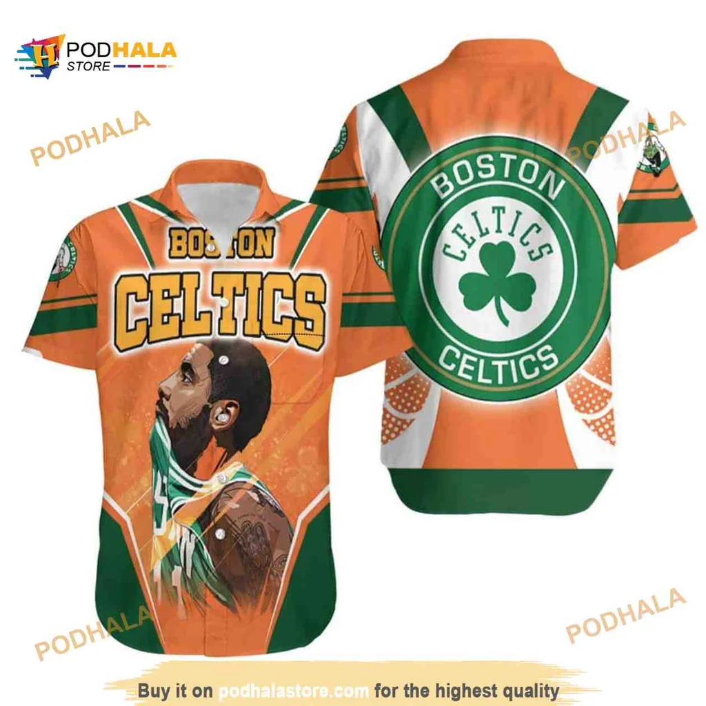 Boston Celtics Hawaiian Shirt Featuring Kyrie Irving Design