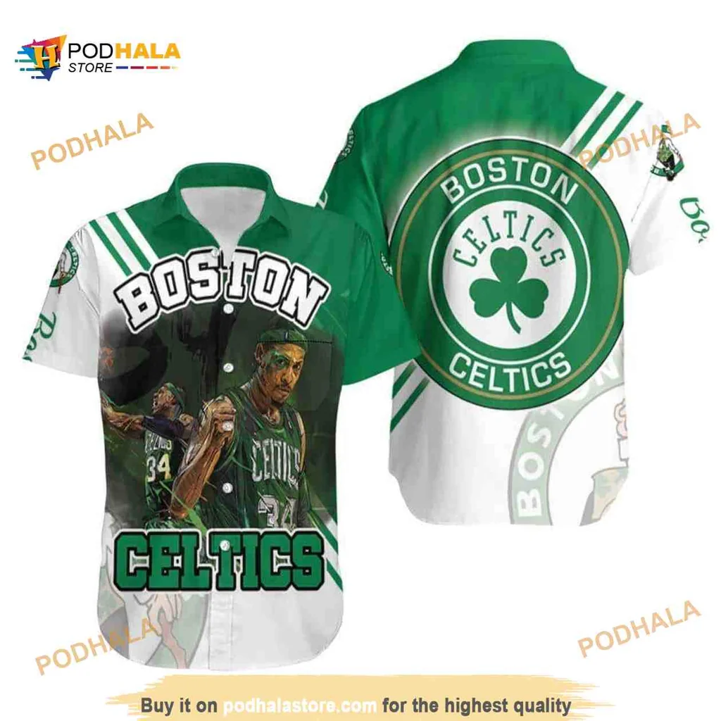 Boston Celtics Hawaiian Shirt Featuring Paul Pierce In Action