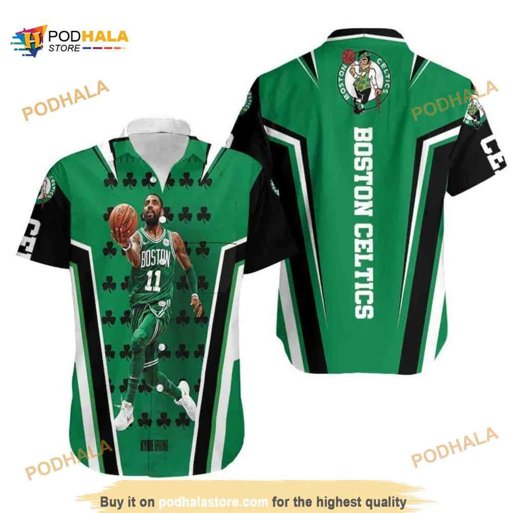 Boston Celtics Hawaiian Shirt Featuring Vibrant Basketball Design