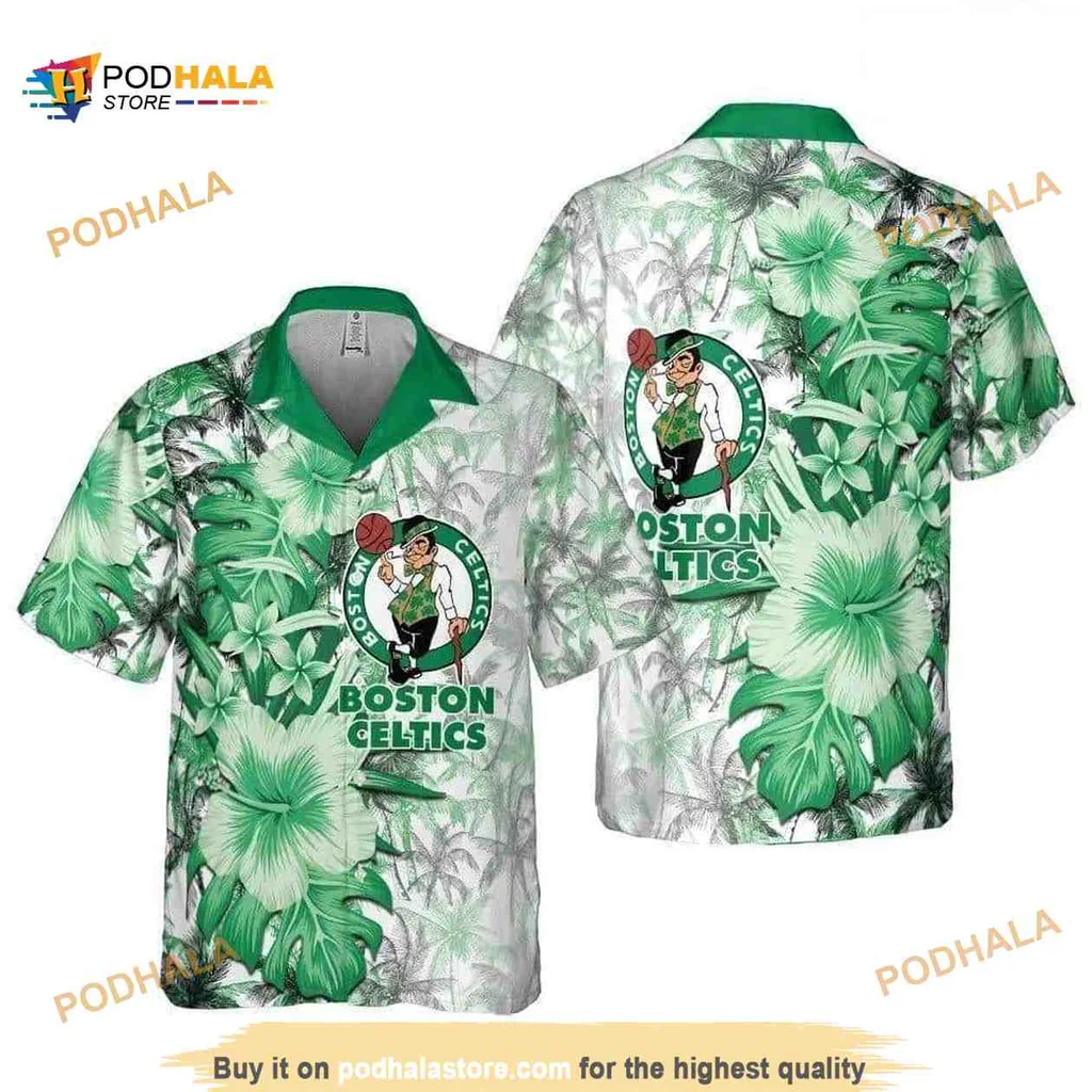Boston Celtics Hibiscus Aloha Shirt With Vibrant Floral Pattern