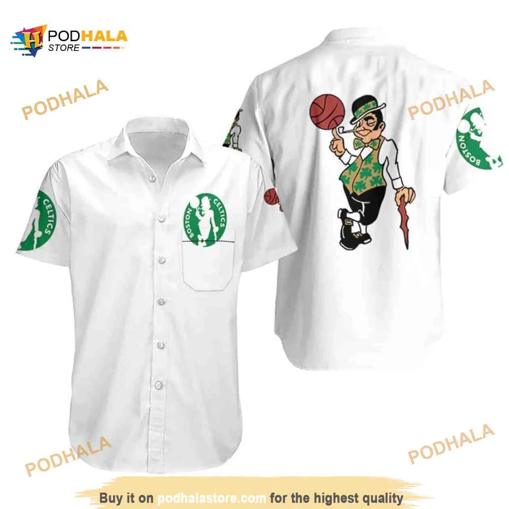 Boston Celtics Leprechaun Hawaiian Shirt, Fun Basketball Fan Apparel