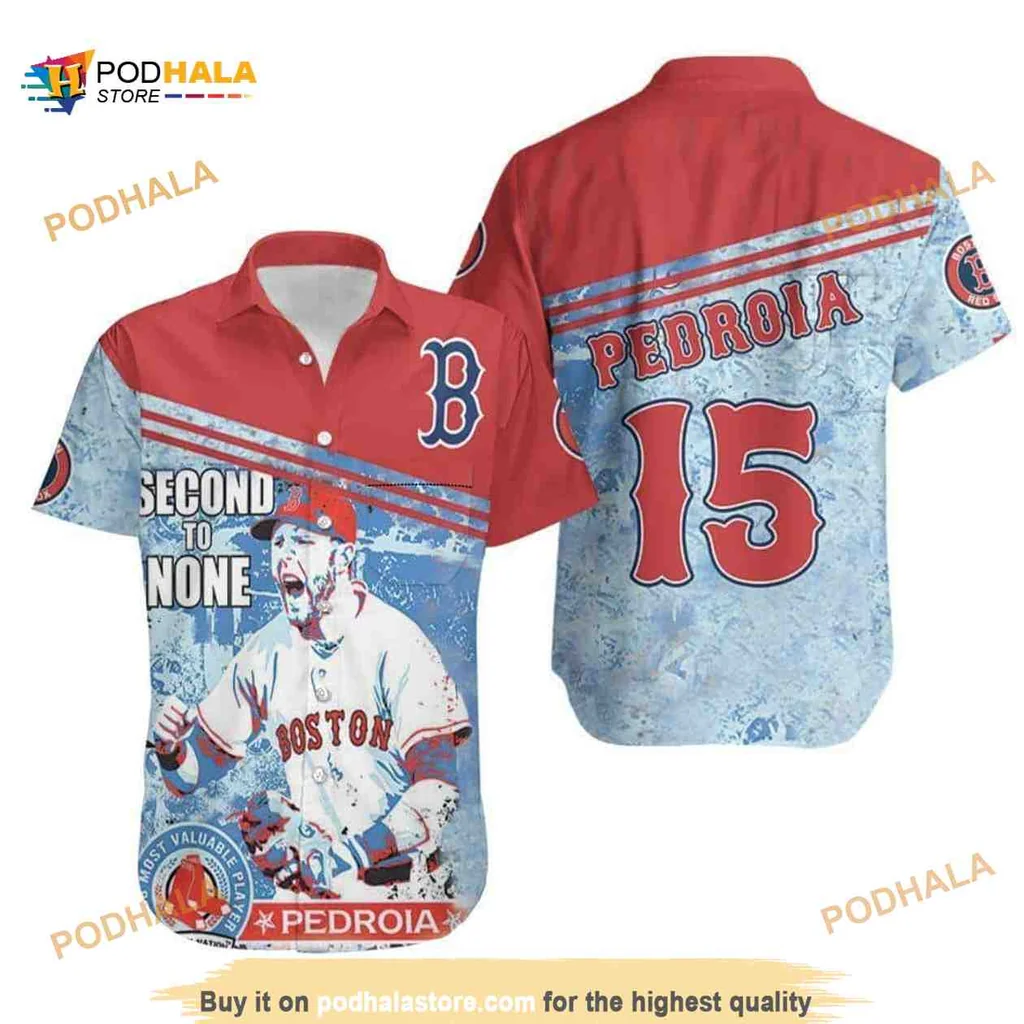 Boston Red Sox Baseball Aloha Shirt, Second To None Pedroia Design