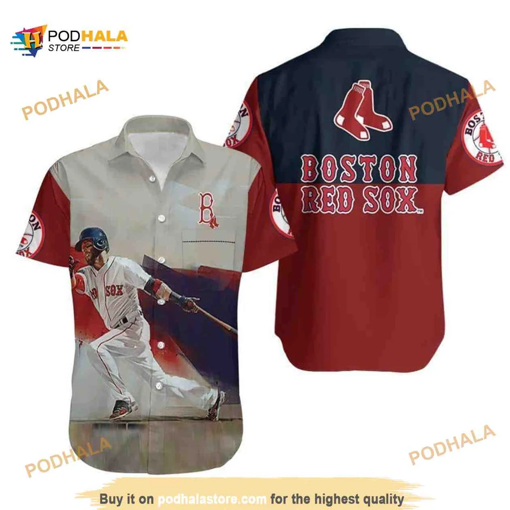 Boston Red Sox Baseball Fan Hawaiian Shirt With Colorful Player Design