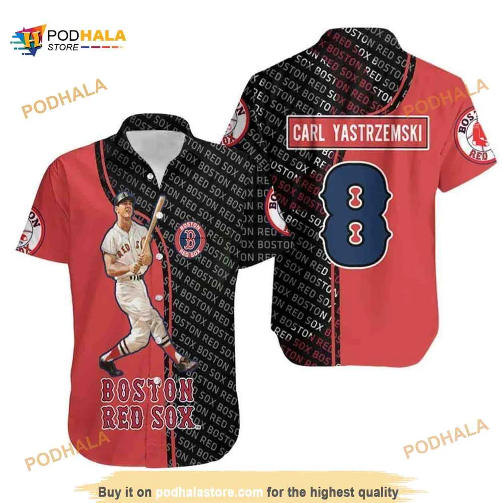 Boston Red Sox Carl Yastrzemski Hawaiian Shirt With Vibrant Design