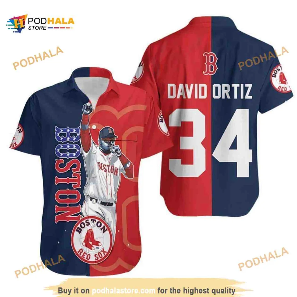Boston Red Sox David Ortiz Hawaiian Shirt For Baseball Fans