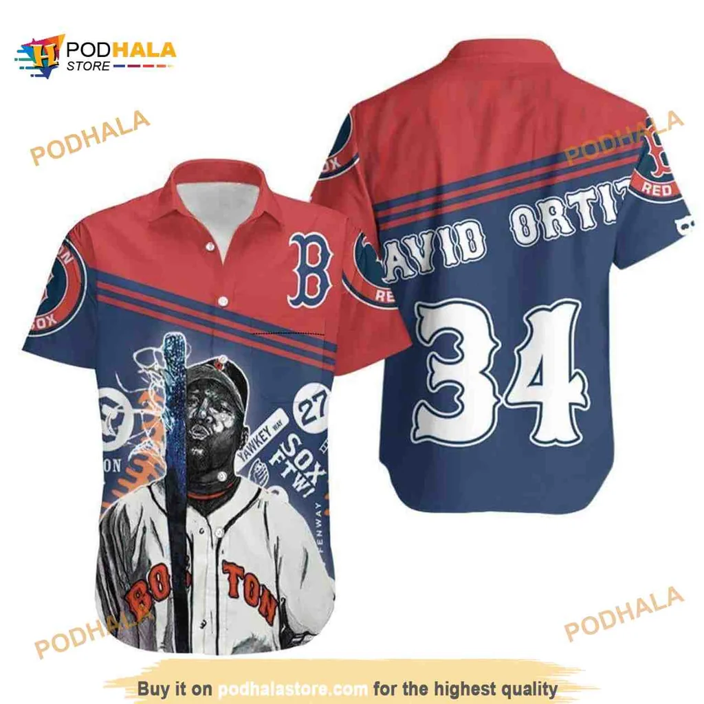 Boston Red Sox David Ortiz Hawaiian Shirt, Vibrant Baseball Fan Apparel