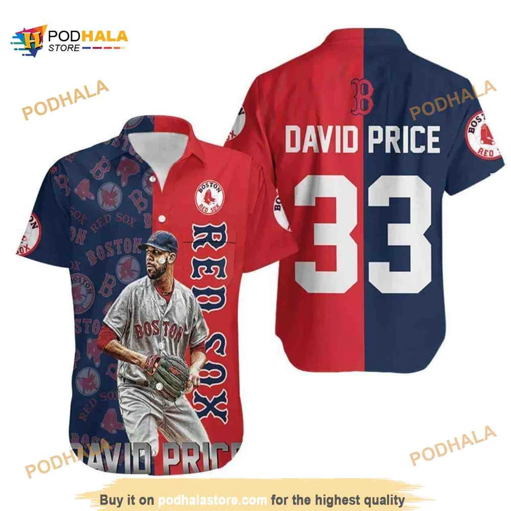 Boston Red Sox David Price Hawaiian Shirt, Fun Baseball Fan Apparel
