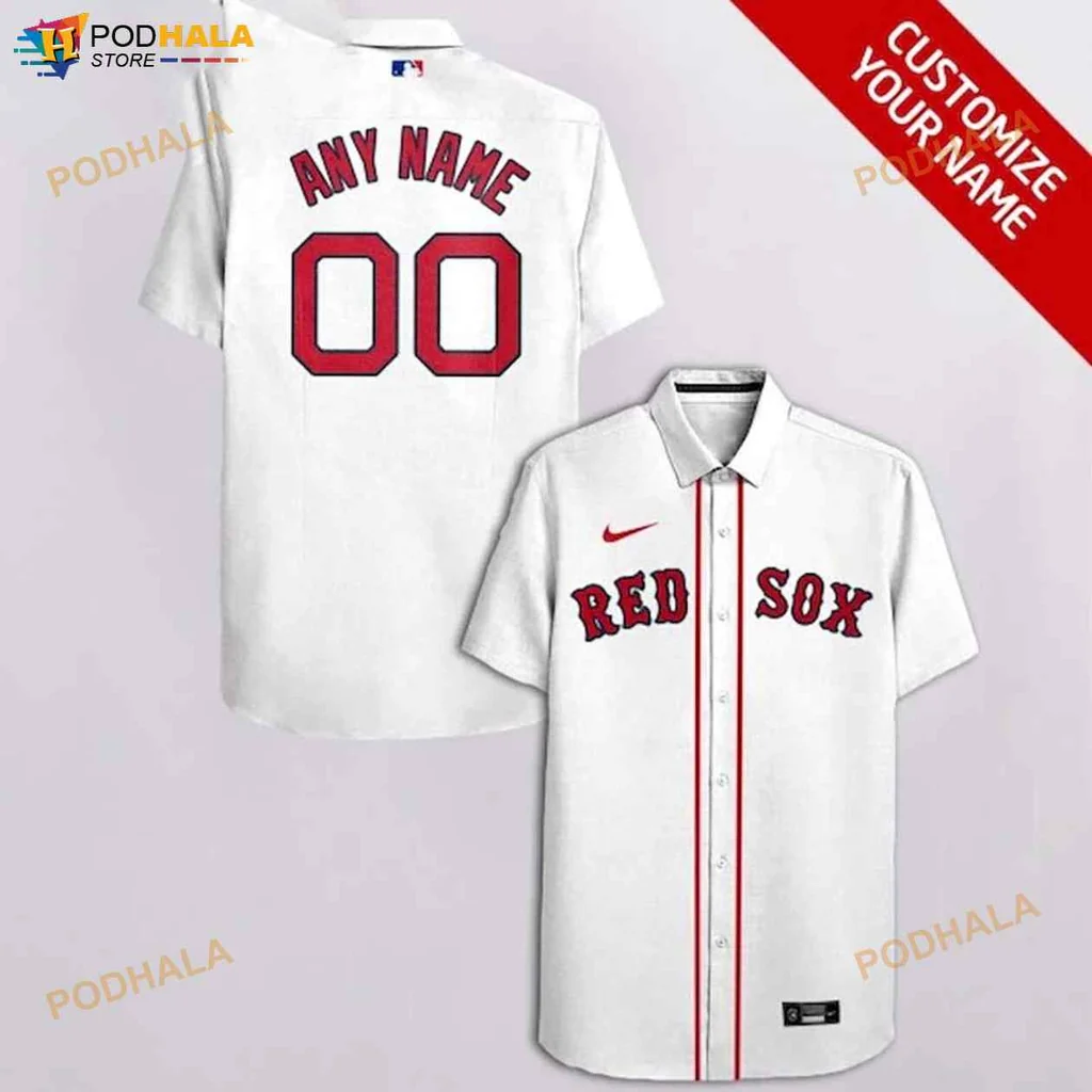 Boston Red Sox Hawaiian Shirt, Personalized With Any Name And Number