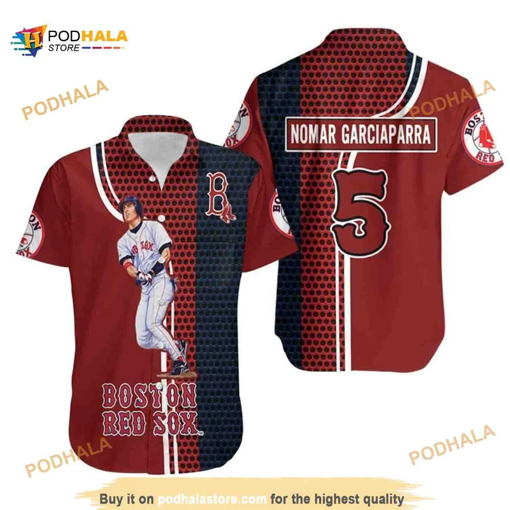 Boston Red Sox Nomar Garciaparra Hawaiian Shirt For Baseball Fans