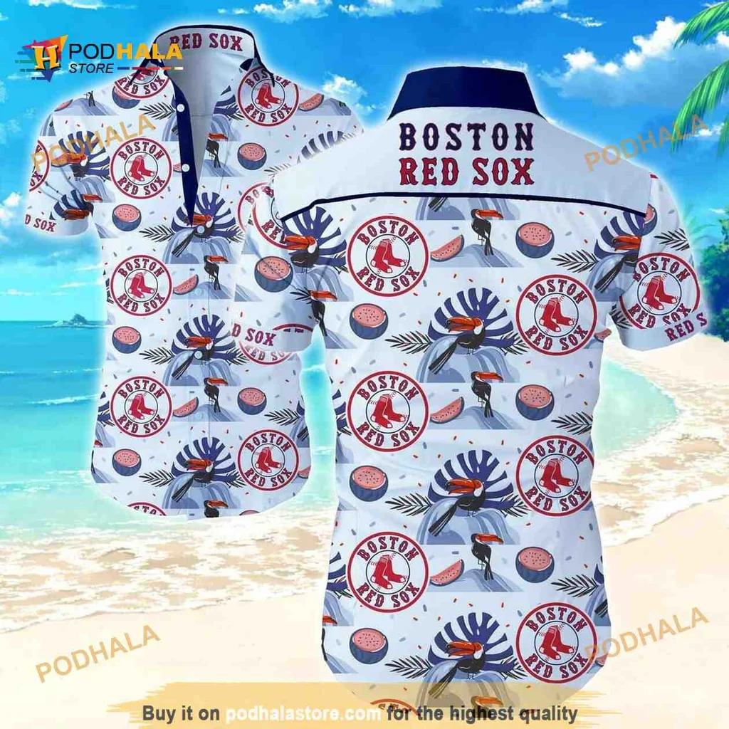 Boston Red Sox Tropical Aloha Shirt With Vibrant Logo And Floral Design