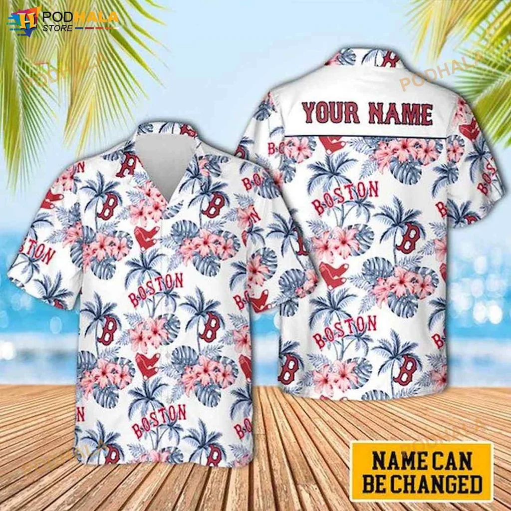Boston Red Sox Tropical Hawaiian Shirt With Bold Red Design