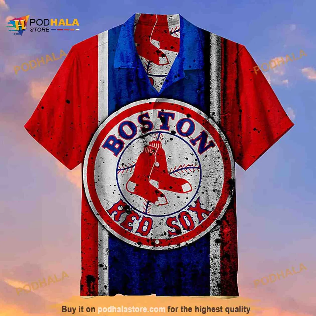 Boston Red Sox Vintage Hawaiian Shirt, Retro Baseball Fan Apparel