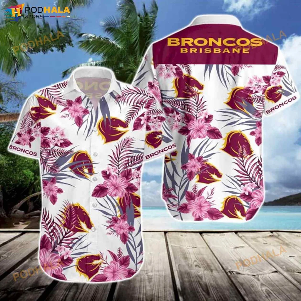 Brisbane Broncos Floral Shirt With Tropical Design And Colorful Flowers