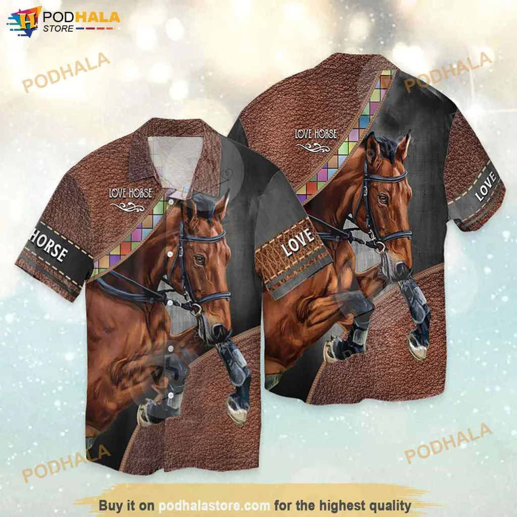 Brown Horse Warrior Hawaiian Shirt, Funny Tropical Shirt For Horse Lovers