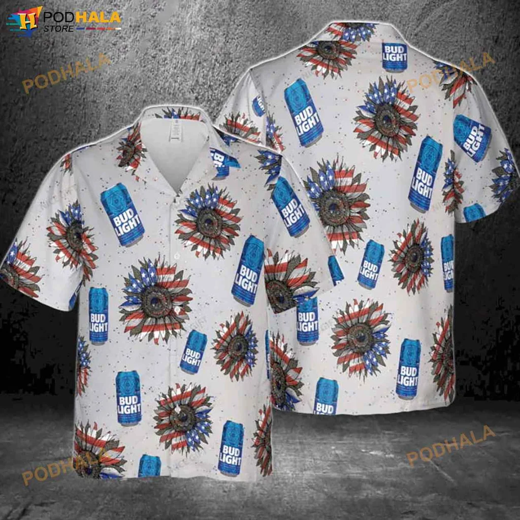 Bud Light Fireworks Hawaiian Shirt For 4th Of July Celebrations