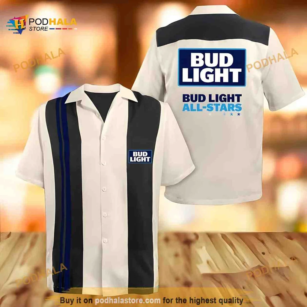 Bud Light Funny Hawaiian Shirt With All Stars Design