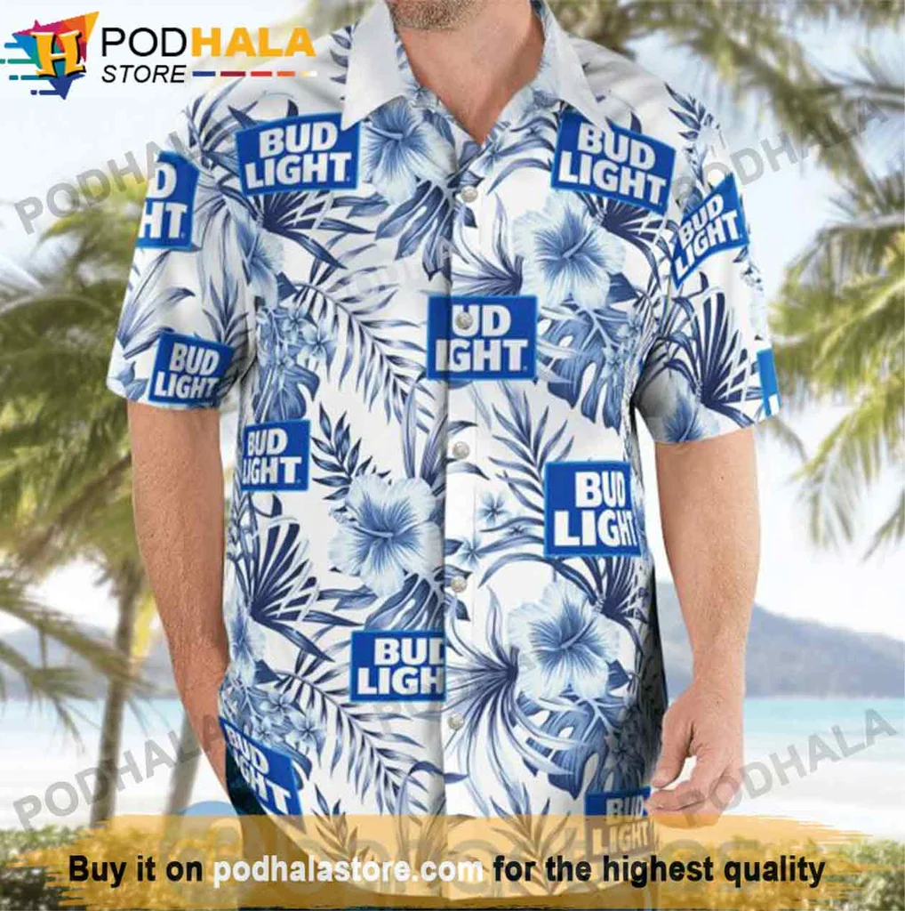 Bud Light Hawaiian Shirt, Vibrant Tropical Design For Beer Lovers