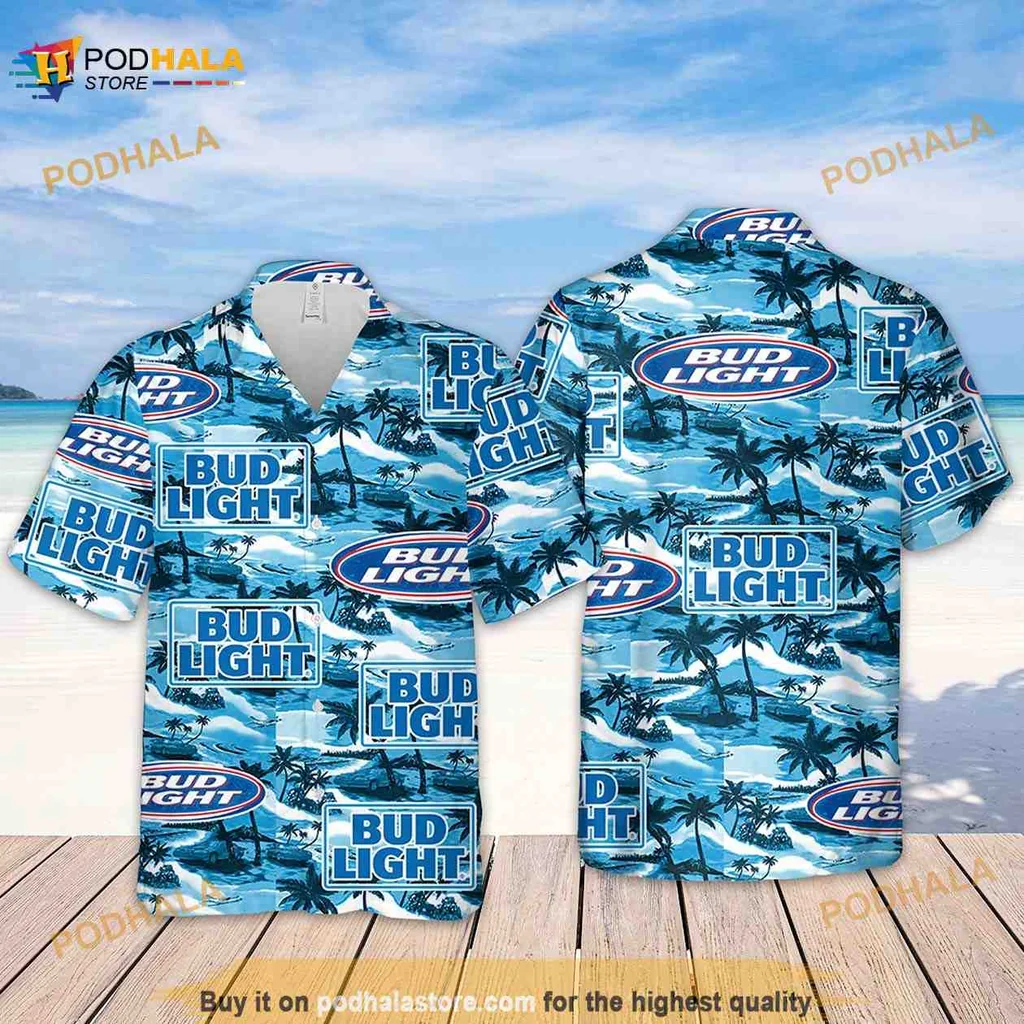 Bud Light Hawaiian Shirt With Vibrant Sea Island Pattern