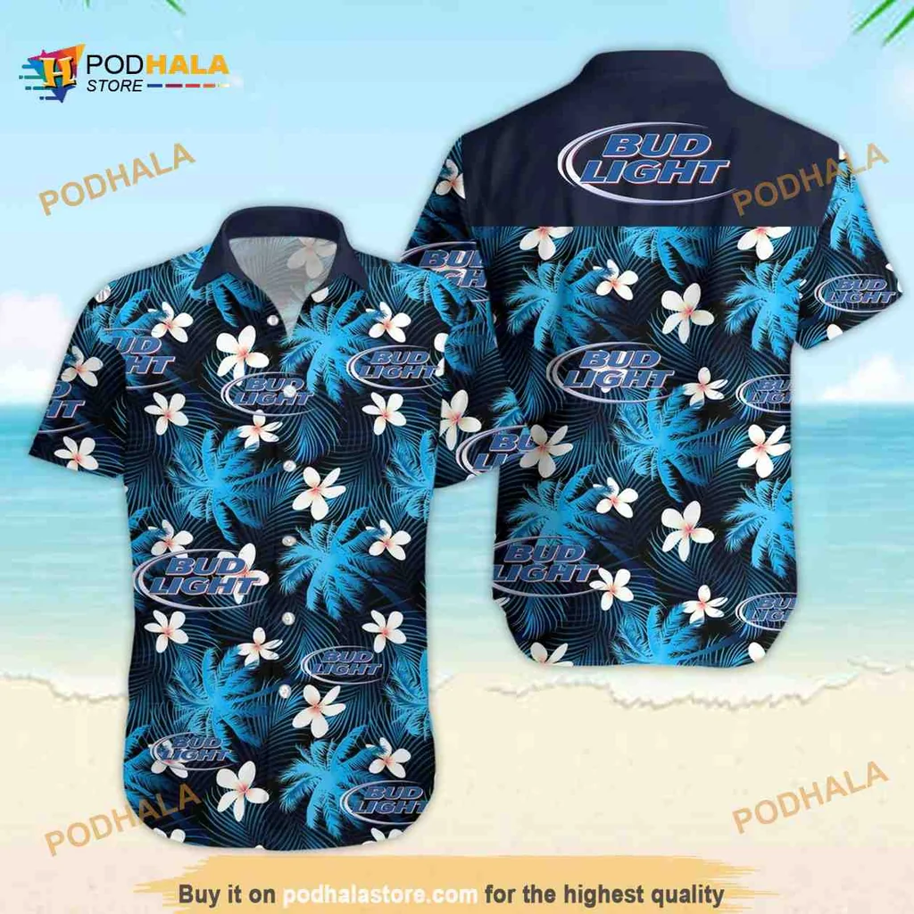 Bud Light Hibiscus Hawaiian Shirt For Beach Lovers