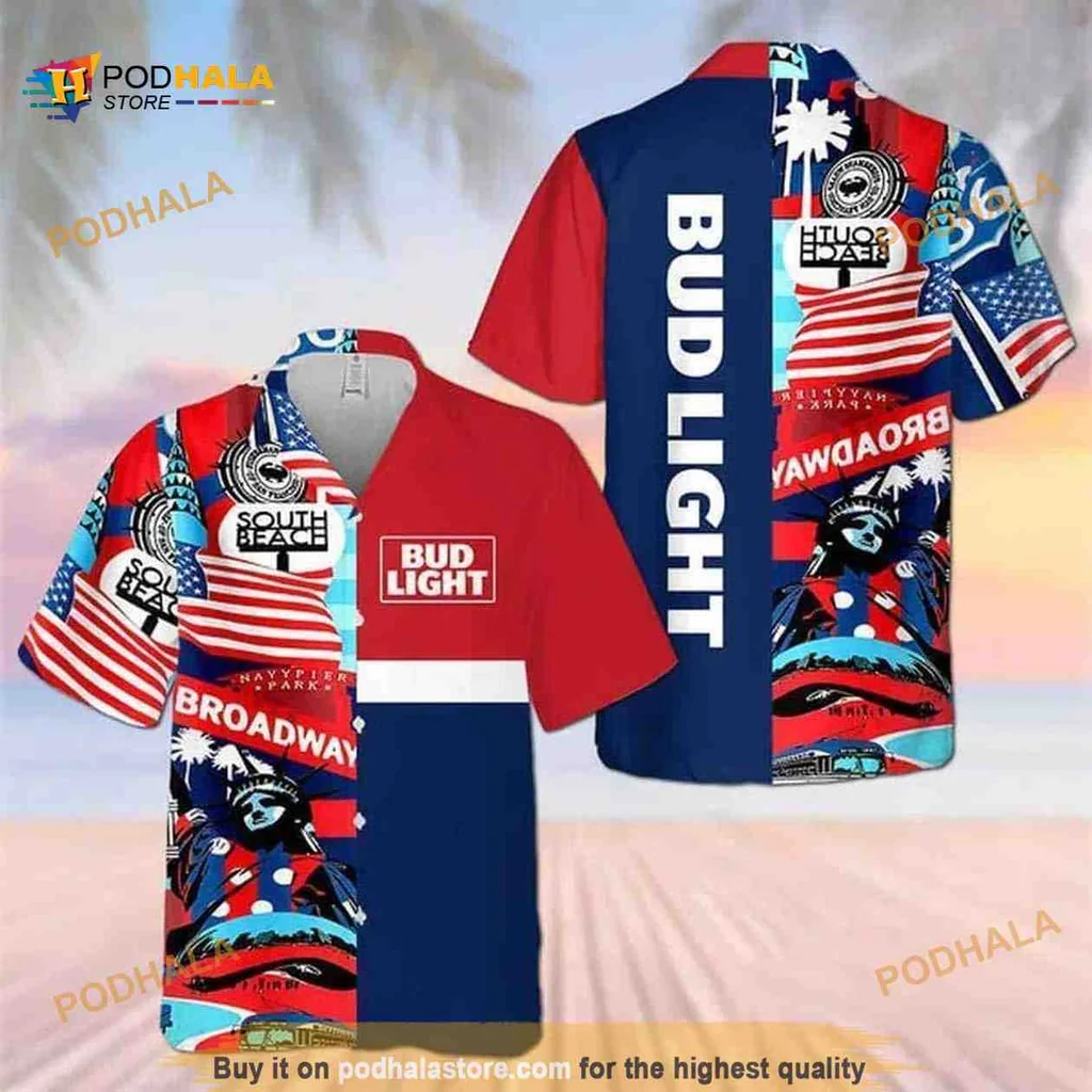 Bud Light Independence Day Hawaiian Shirt For July 4th Celebrations