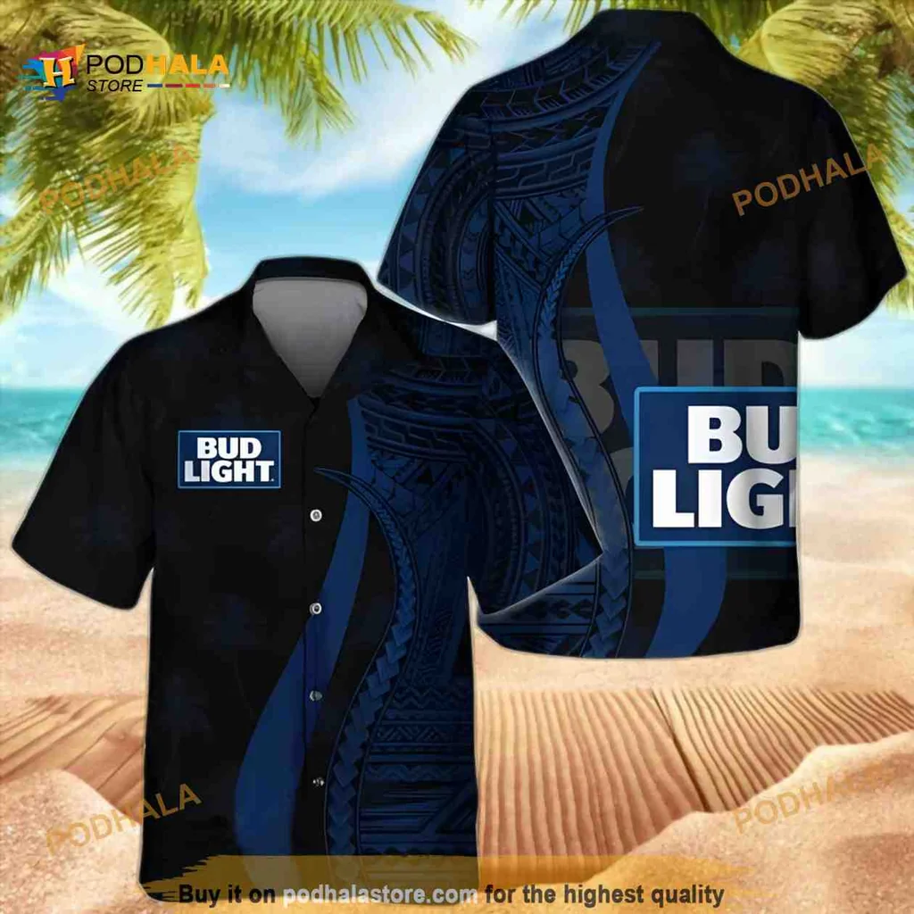 Bud Light Tribal Pattern Hawaiian Shirt For Beer Lovers