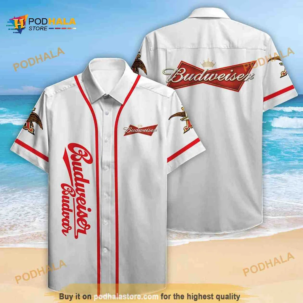 Budweiser Aloha Hawaiian Shirt With Eagle Design For Beer Lovers