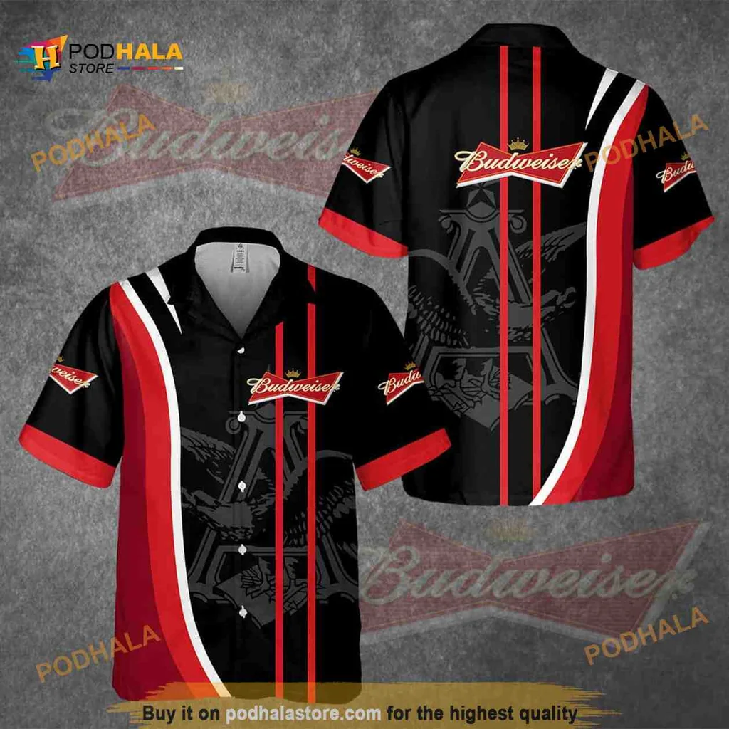 Budweiser Aloha Shirt, Vibrant Hawaiian Shirt For Beer Lovers