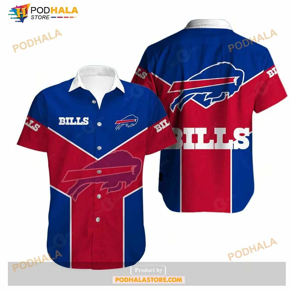Buffalo Bills Aloha Shirt, Vibrant Red And Blue Team Design