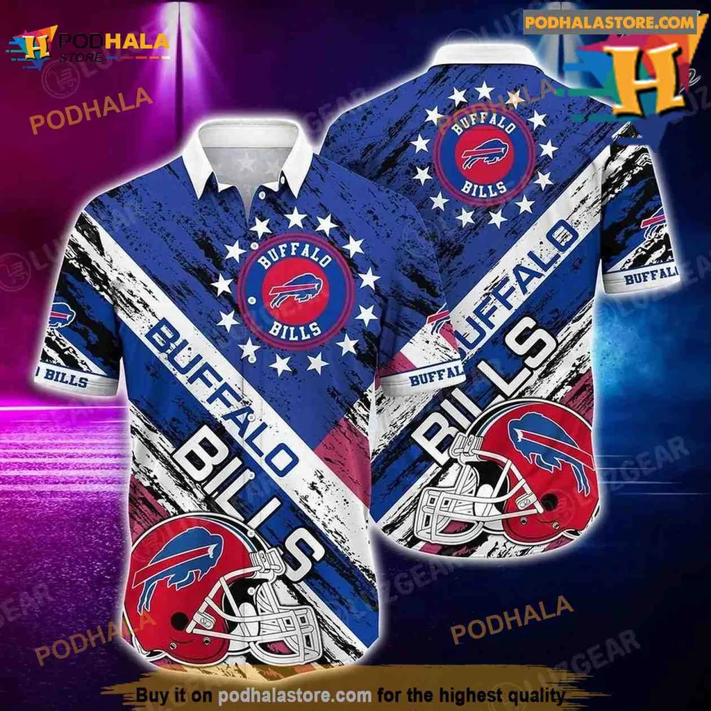 Buffalo Bills American Flag Hawaiian Shirt 3d Printed Short Shirt