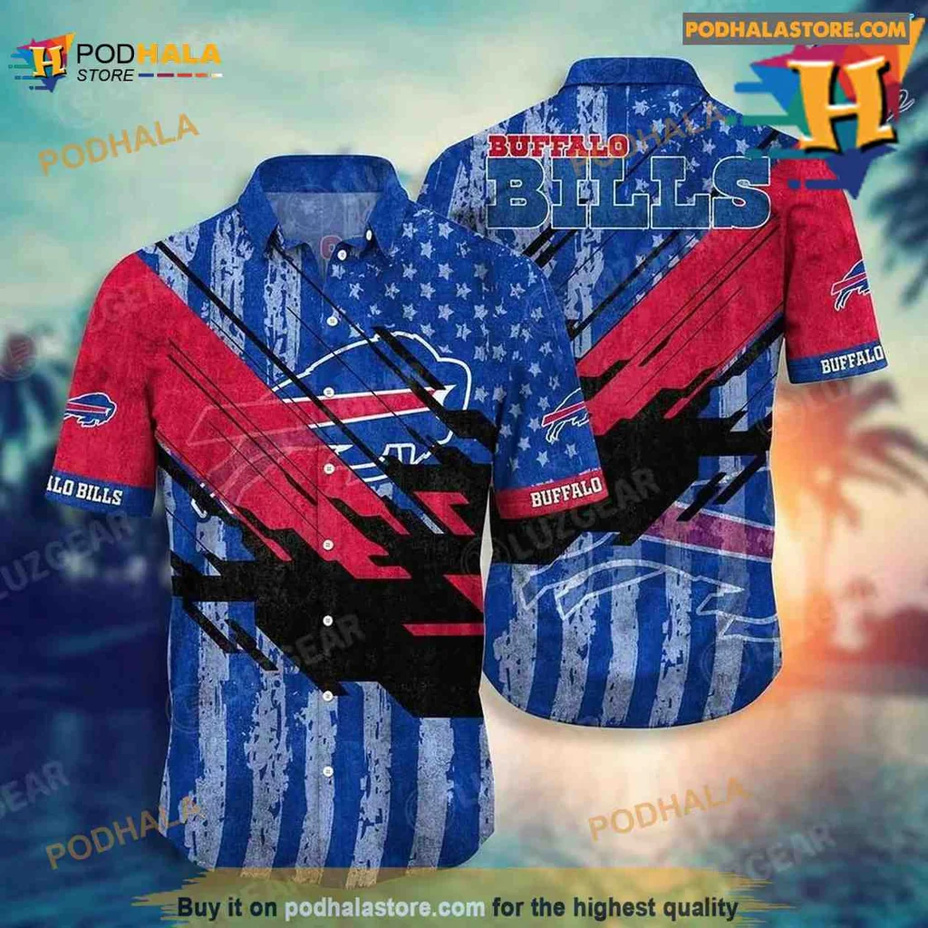 Buffalo Bills American Flag Hawaiian Shirt For Nfl Fans