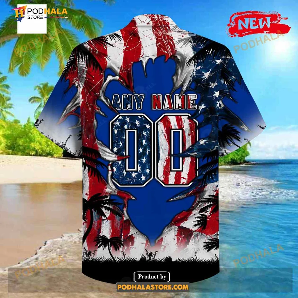 Buffalo Bills Demon Face Aloha Shirt With Us Flag Design Buffalo Bills Demon Face Aloha Shirt With Us Flag Design