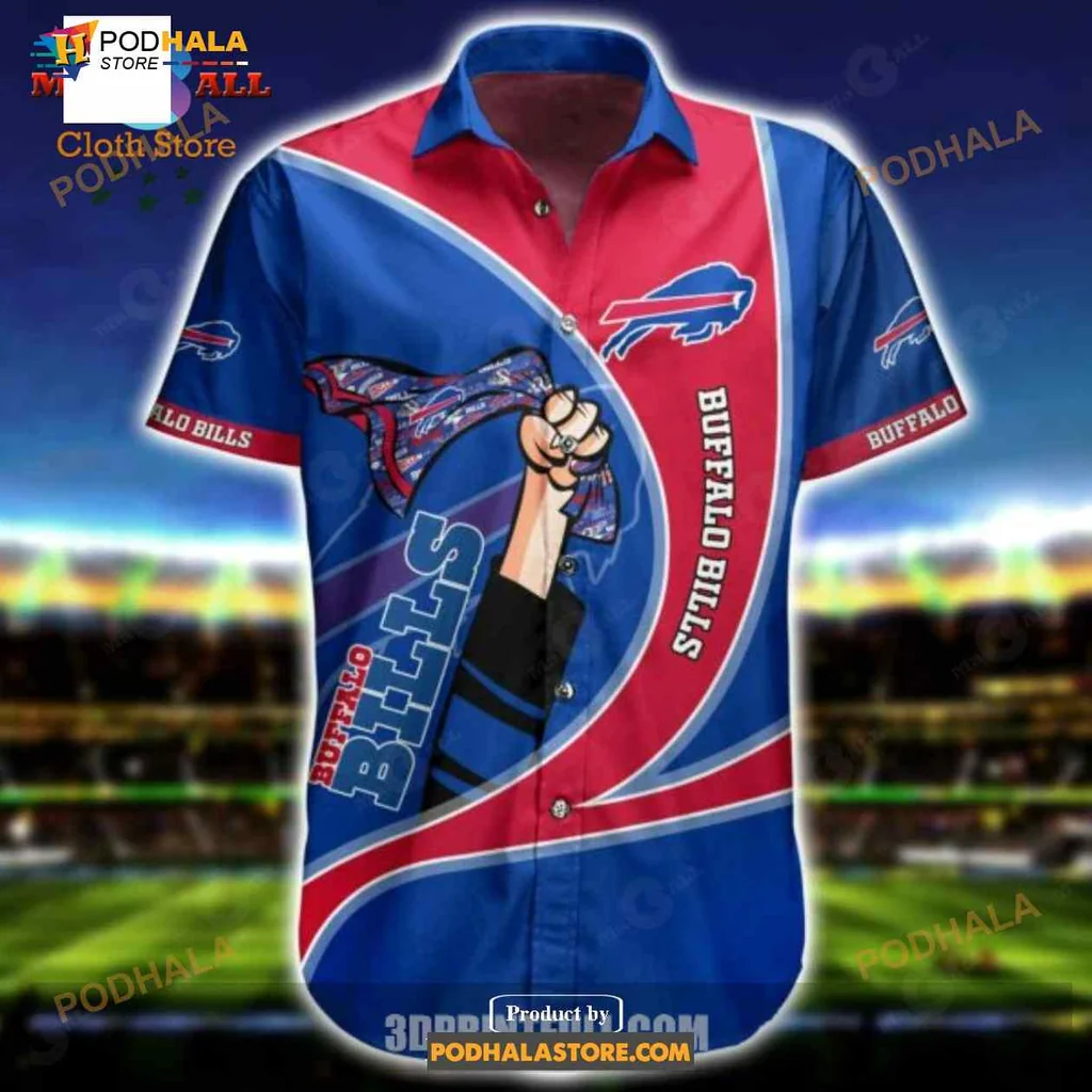 Buffalo Bills Funny Hawaiian Shirt With Cartoon Character And Team Logo
