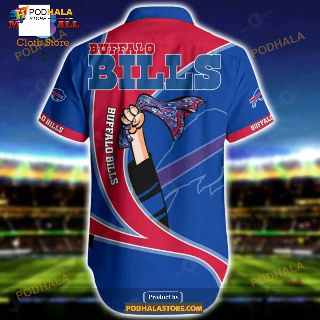 Buffalo Bills Funny Aloha Shirt With Cartoon Character And Team Logo Buffalo Bills Funny Aloha Shirt With Cartoon Character And Team Logo
