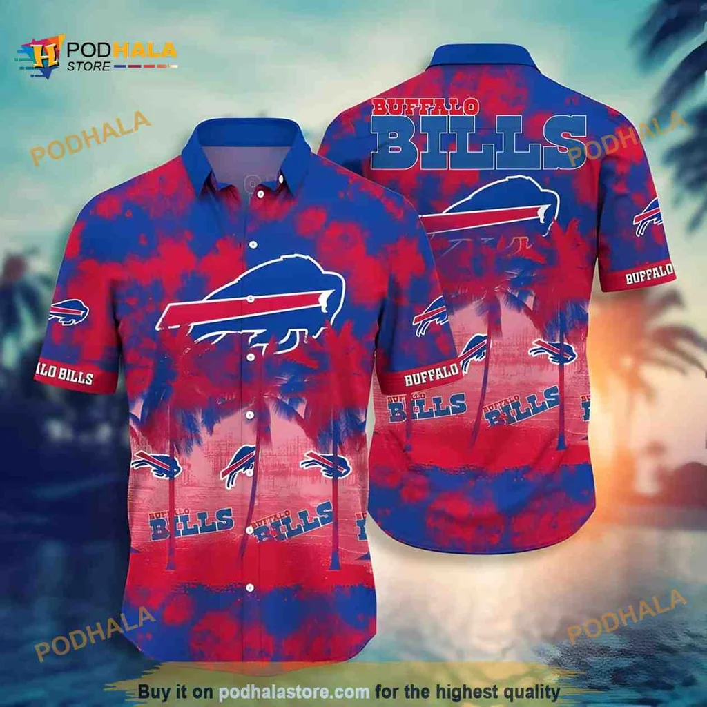 Buffalo Bills Hawaiian Shirt Featuring Team Logo And Tropical Design