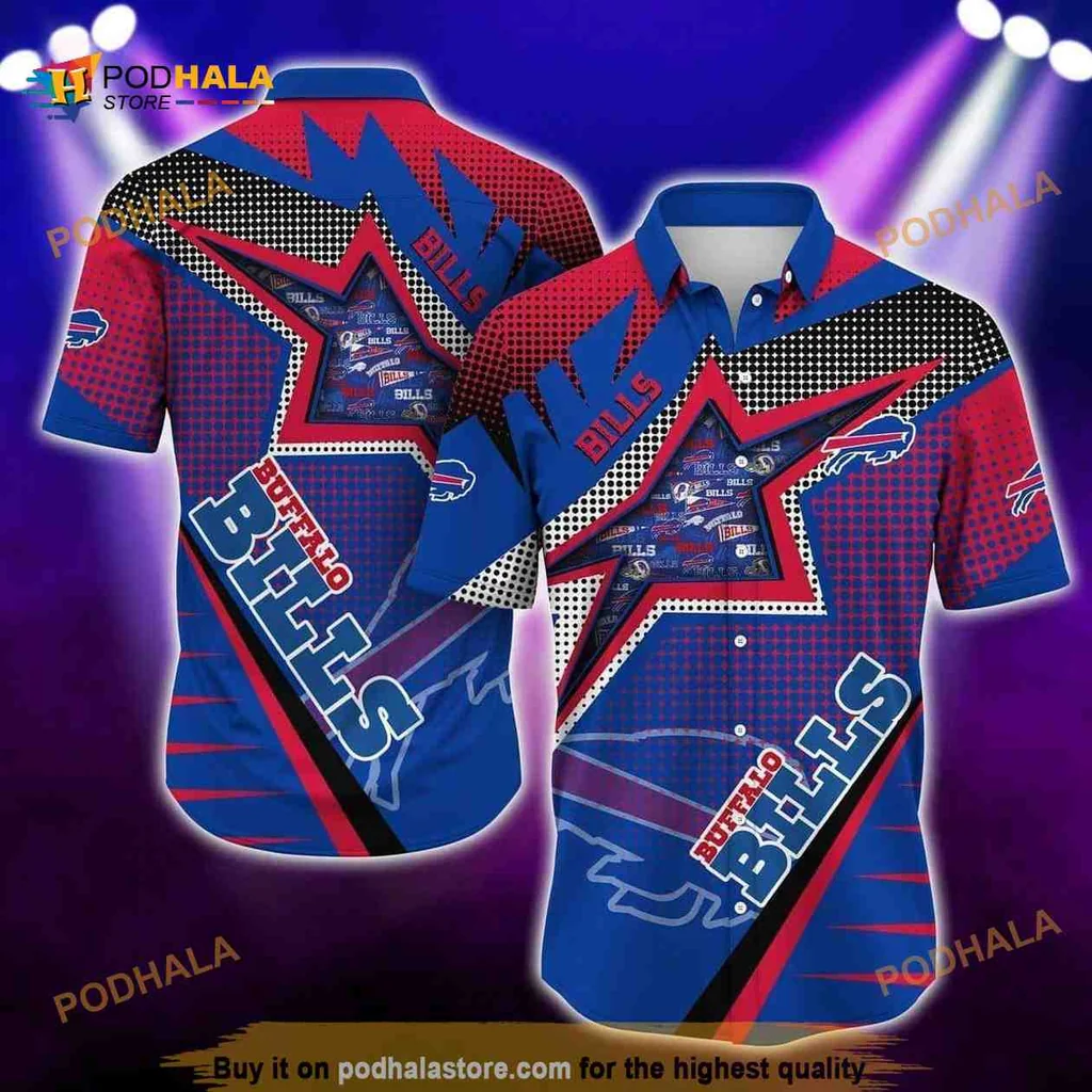 Buffalo Bills Hawaiian Shirt With Bold Star Design For Game Day