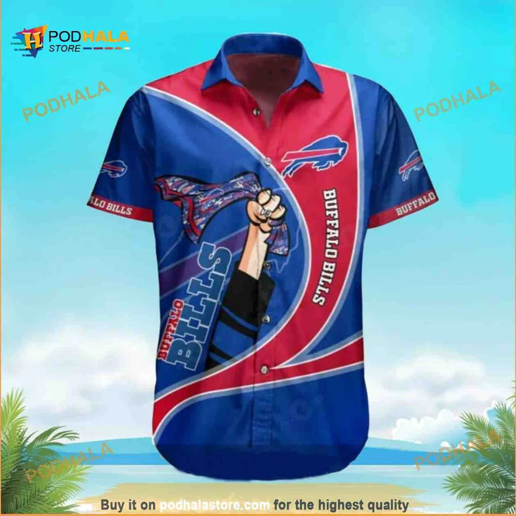 Buffalo Bills Hawaiian Shirt With Bold Team Colors And Fist Design