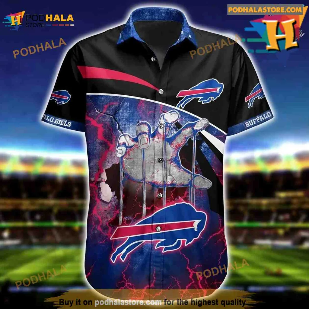 Buffalo Bills Hawaiian Shirt With Bold Team Logo And Dynamic Design