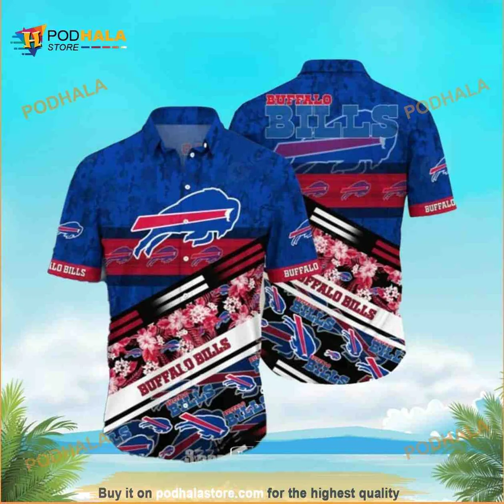 Buffalo Bills Hawaiian Shirt With Floral Patterns For Football Fans