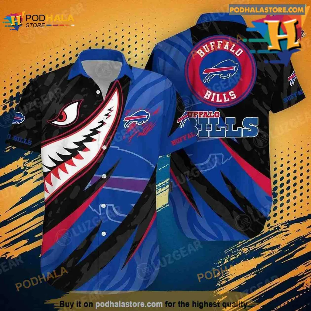 Buffalo Bills Hawaiian Shirt With Shark Design For Nfl Fans